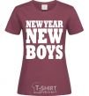 Women's T-shirt NEW YEAR - NEW BOYS burgundy фото