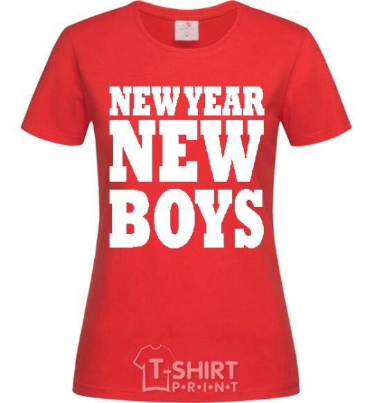 Women's T-shirt NEW YEAR - NEW BOYS red фото