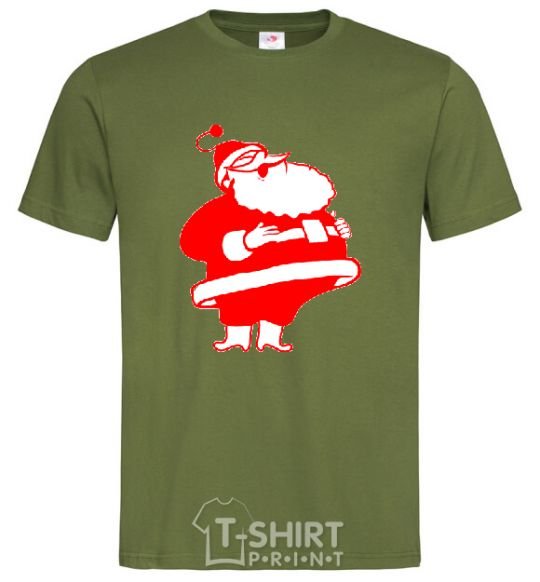 Men's T-Shirt Fat Santa Claus drawing millennial-khaki фото
