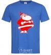 Men's T-Shirt Fat Santa Claus drawing royal-blue фото