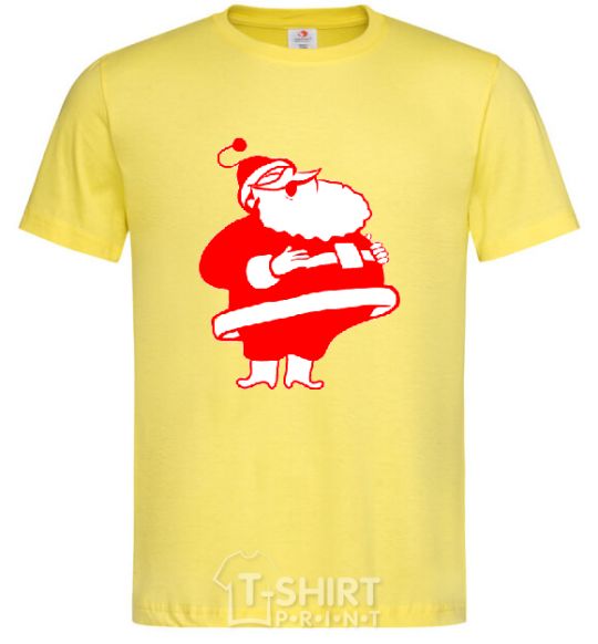 Men's T-Shirt Fat Santa Claus drawing cornsilk фото