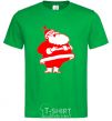 Men's T-Shirt Fat Santa Claus drawing kelly-green фото