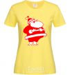 Женская футболка Толстый Дед Мороз рисунок Лимонный фото