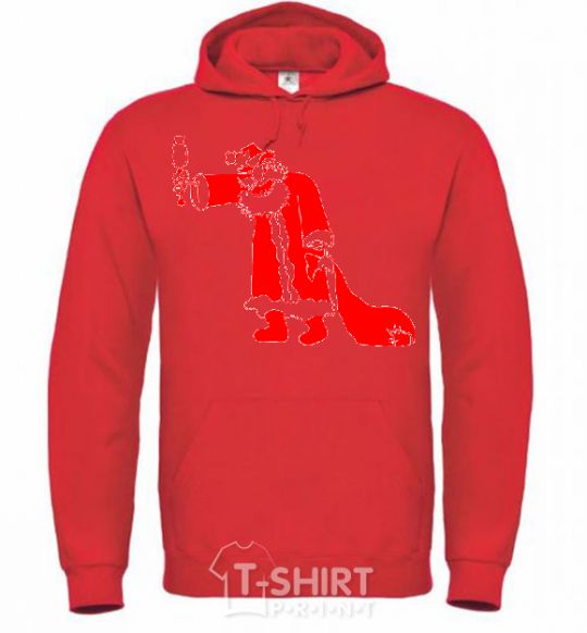 Men`s hoodie DRUNK SANTA bright-red фото