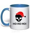 Mug with a colored handle HO HO HO! royal-blue фото