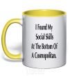 Mug with a colored handle I FOUND MY SOCIAL SKILLS... yellow фото