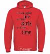 Men`s hoodie IT'S UNFAIR LIFE: SO MANY GIRLS SO LITTLE TIME bright-red фото