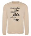 Sweatshirt IT'S UNFAIR LIFE: SO MANY GIRLS SO LITTLE TIME sand фото