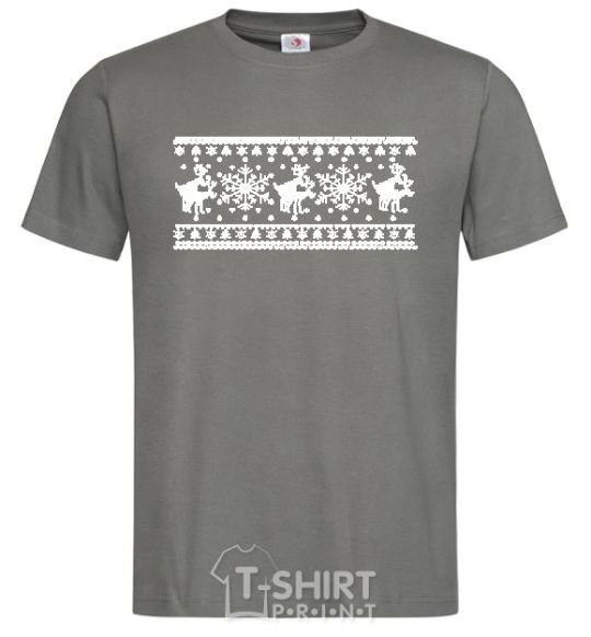 Men's T-Shirt DEER EMBROIDERY dark-grey фото