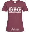 Women's T-shirt DEER EMBROIDERY burgundy фото