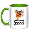 Mug with a colored handle YABBA-DABBA-DOOO! kelly-green фото