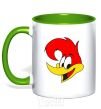 Mug with a colored handle WOODY WOODPECKER kelly-green фото