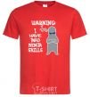 Men's T-Shirt WARNING! I HAVE MAD NINJA SKILLS red фото