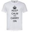 Men's T-Shirt KEEP CALM AND CARRY ON White фото