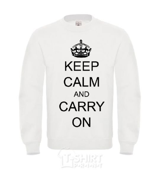 Свитшот KEEP CALM AND CARRY ON Белый фото