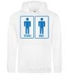 Men`s hoodie YOU - ME White фото