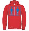 Men`s hoodie YOU - ME bright-red фото