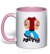 Mug with a colored handle POPEYE light-pink фото