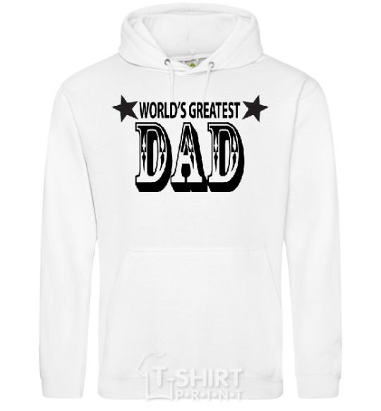Men`s hoodie WORLD'S GREATEST DAD White фото