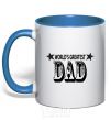 Mug with a colored handle WORLD'S GREATEST DAD royal-blue фото