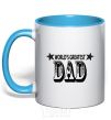 Mug with a colored handle WORLD'S GREATEST DAD sky-blue фото