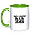 Mug with a colored handle WORLD'S GREATEST DAD kelly-green фото