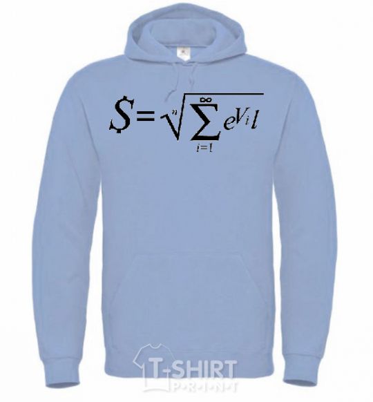 Men`s hoodie The EVIL formula sky-blue фото