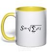 Mug with a colored handle The EVIL formula yellow фото