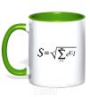 Mug with a colored handle The EVIL formula kelly-green фото