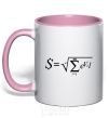 Mug with a colored handle The EVIL formula light-pink фото