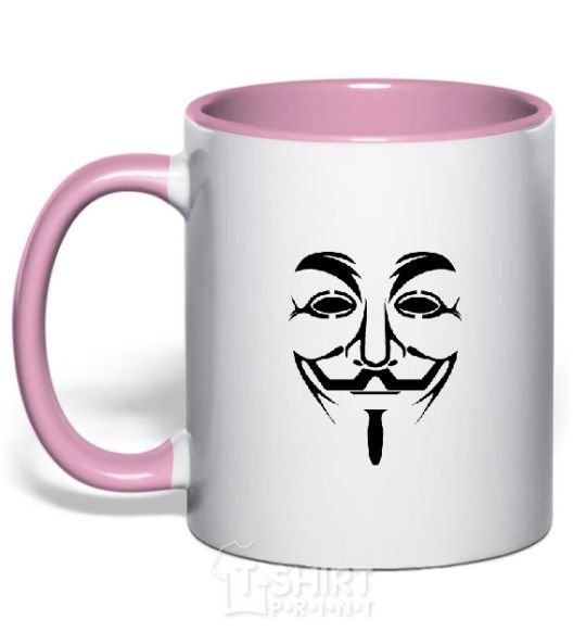 Mug with a colored handle VENDETTA light-pink фото