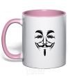 Mug with a colored handle VENDETTA light-pink фото
