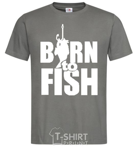 Мужская футболка BORN TO FISH Графит фото