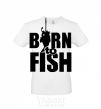 Мужская футболка BORN TO FISH Белый фото