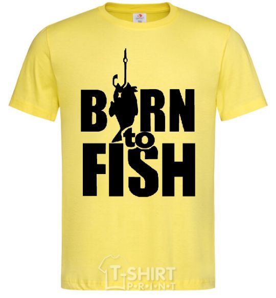 Мужская футболка BORN TO FISH Лимонный фото