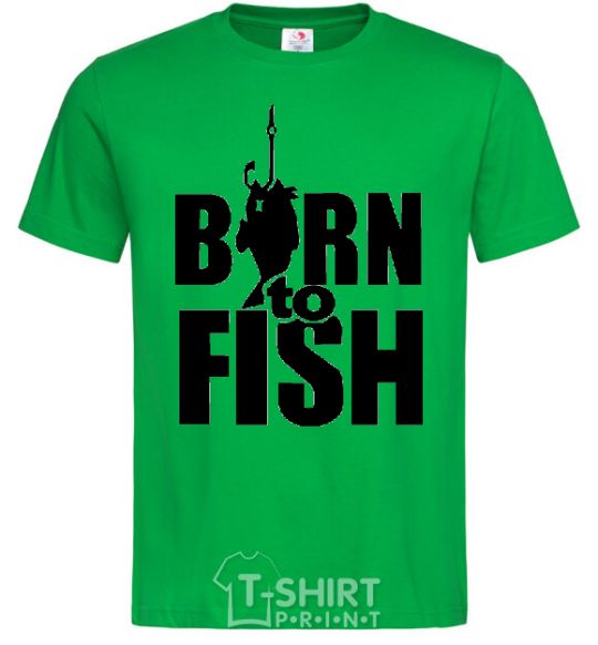 Мужская футболка BORN TO FISH Зеленый фото