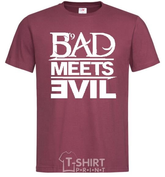 Men's T-Shirt BAD MEETS EVIL burgundy фото