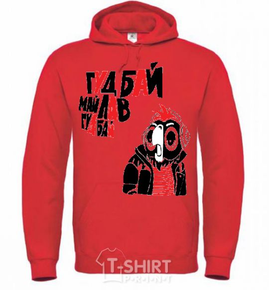 Men`s hoodie Good bye my love bright-red фото