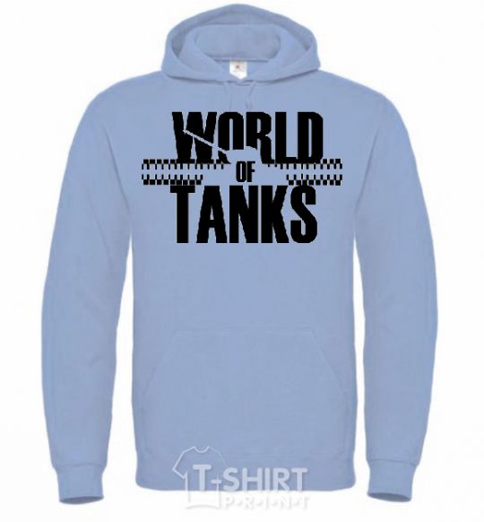 Men`s hoodie WORLD OF TANKS sky-blue фото