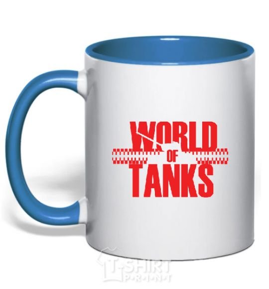 Mug with a colored handle WORLD OF TANKS royal-blue фото