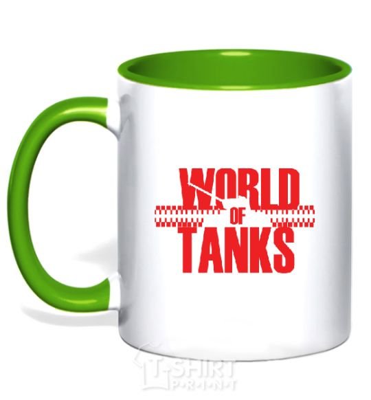 Mug with a colored handle WORLD OF TANKS kelly-green фото