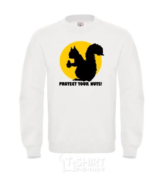 Sweatshirt PROTECT YOUR NUTS White фото