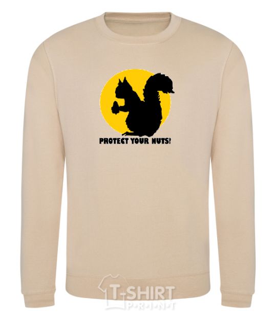 Sweatshirt PROTECT YOUR NUTS sand фото