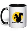 Mug with a colored handle PROTECT YOUR NUTS black фото