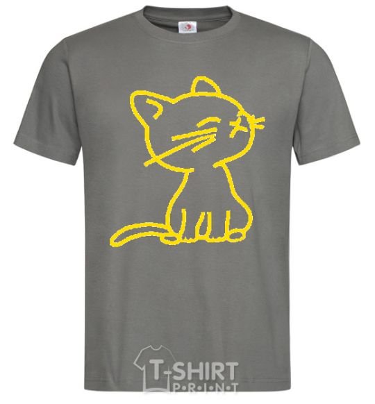 Men's T-Shirt YELLOW CAT dark-grey фото