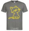 Men's T-Shirt YELLOW CAT dark-grey фото