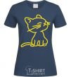 Women's T-shirt YELLOW CAT navy-blue фото