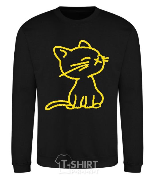 Sweatshirt YELLOW CAT black фото