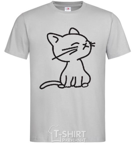 Men's T-Shirt YELLOW CAT grey фото