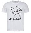 Men's T-Shirt YELLOW CAT White фото